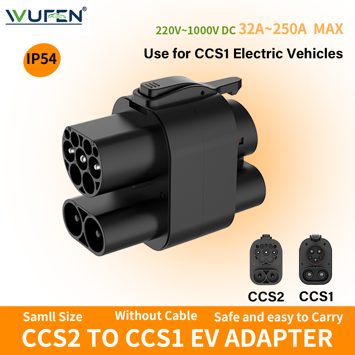 Ccs2 To Ccs1 Fast Charge Adapter 250Kw - Адаптер WUFEN CCS2 к CCS1 EV